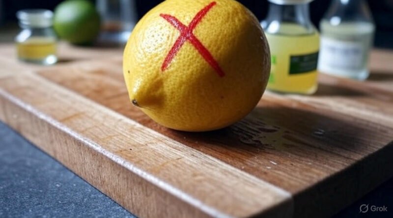 red cross on lemon. lemon juice substitute