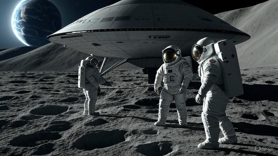 (Image Prompt: Concept art of Starship landing on the moon alongside Artemis astronauts. Caption: "NASA’s lunar ambitions hinge on Starship’s success.")
