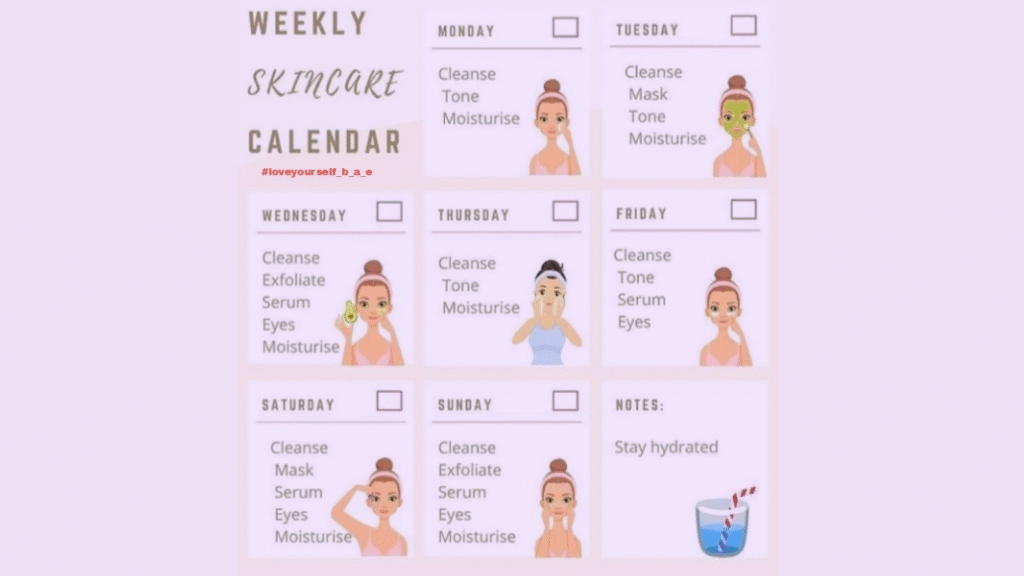 weekly skin care calender of mango juice for skin hydration