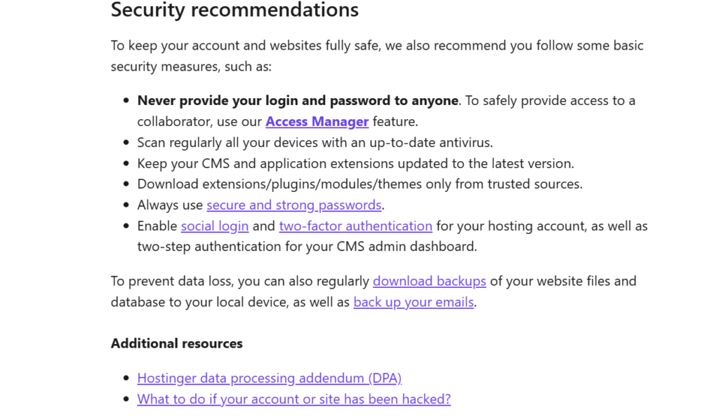  image of security features dashboard here